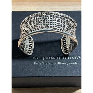Silpada B1625 Mesh Woven Cuff Sterling Silver Bracelet